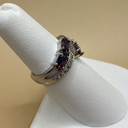 Ring Inlaid Purple CZ #763