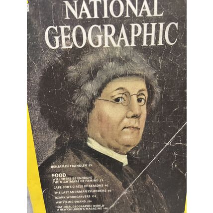 National Geographic Magazine July 1975 Benjamin Franklin - Vintage Collectable