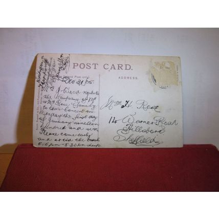 FIRTH PARK, SHEFFIELD, YORKSHIRE used antique postcard dated 1905 =