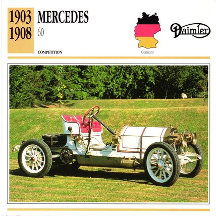 Collectors Club card. Classic Cars. Mercedes 60