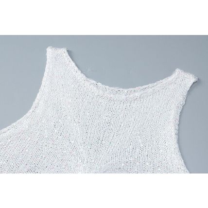 Women's T-shirt Sexy Fashion Openwork Crop Top Sleeveless Casual