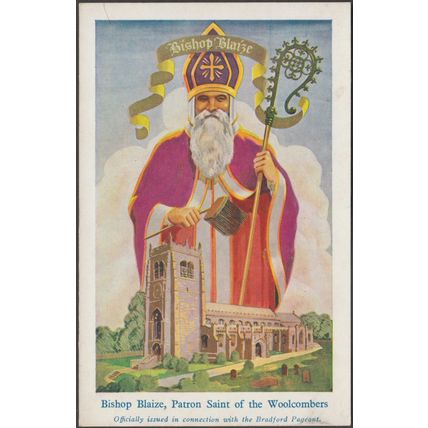 Bishop Blaize, Patron Saint of Woolcombers, Bradford Pageant, 1931 - Postcard