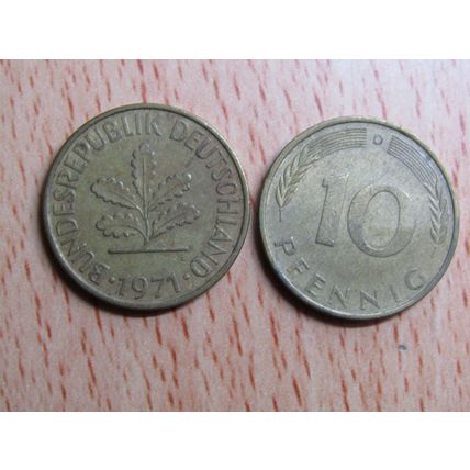 1971d 10 Pfennig Germany Coin