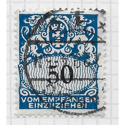 DANZIG 1923 POSTAGE DUE USED 50pf Mi 35