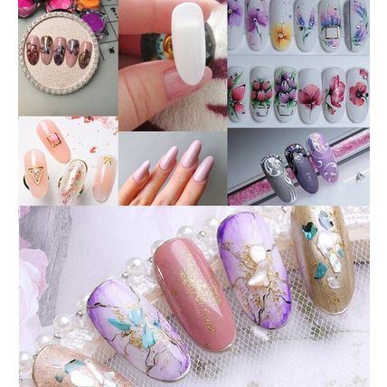 False Nails Long Natural Clear White Oval Full Cover Press On Almond 20 100 set