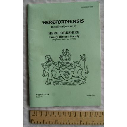 2001 Herefordiensis No. 3, official journal Herefordshire Family History Society