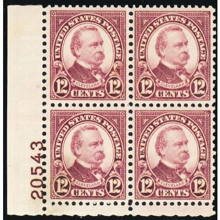 693, Mint XF NH 12¢ Plate Block of Four .. Stuart Katz