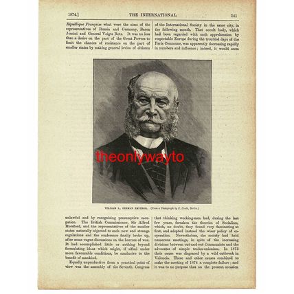 William I, German Emperor, Book Illustration (Print), c1895