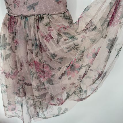 Girls Zunie Dress Size 7 Stunning Floral Lace Party Dress Glitter Tulle
