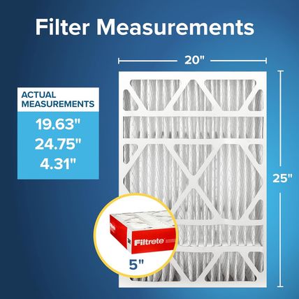 Filtrete 20X25X5 AC Furnace Air Filter, MPR 1000, MERV 11, Fits Lennox Devices,
