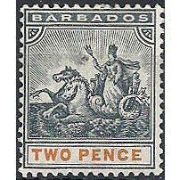 Barbados 1899 SG108 2d Slate-Black & Orange Mounted Mint .. ..