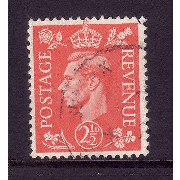 GREAT BRITAIN 1950 SG 507 2 1/2d PALE SCARLET FINE USED