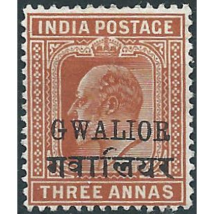 Gwailor (ICS) 1904 SG53A 3a Orange-Brown Mounted Mint .. ..