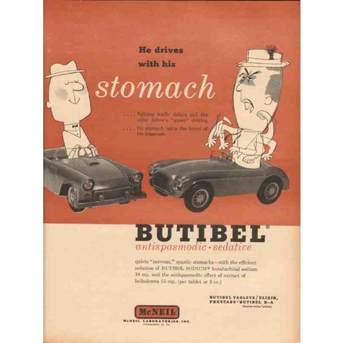 mcneil laboratories inc 1959 butibel his stomach medical vintage ad