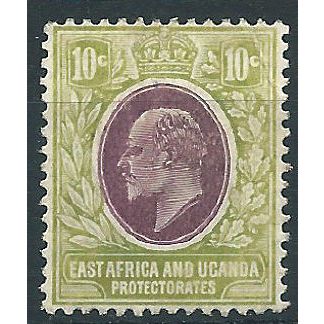 East Africa & Uganda 1907 SG37 10c Lilac & Dull Olive Mounted Mint....