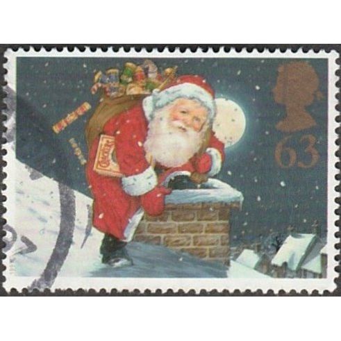 1997 Christmas. 63p Value. Father Christams On Chimney. Fine Used