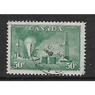CANADA 1950 50c GREEN OIL WELLS IN ALBERTA SG 431 FINE USED