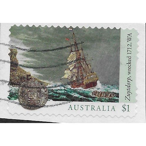 AUS 2017 $1.00 (S/A) 'SHIPWRECKS -ZUYTDORP' ON PAPER FINE USED (EBID25-843)