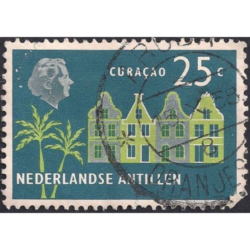 NETHERLANDS ANTILLES, Curacao Scene, blue 1958, 25c, #2