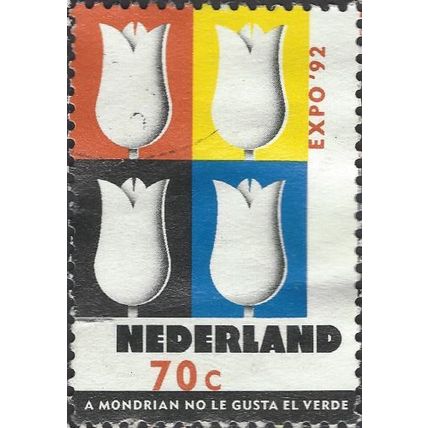 NETHERLANDS, FLOWER, Tulip, Seville Expo, white 1992, 25c, #2