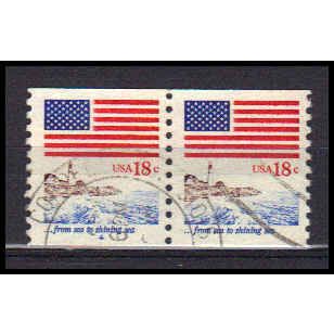 Used 1891 18c U.S. Flag Very Fine CNP Left 4 PA0251