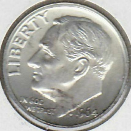 1964 Roosevelt Silver Dime-Proof
