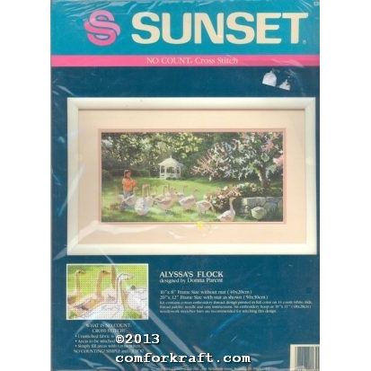 Alyssas Flock Sunset No Count Cross Stitch Kit No13903