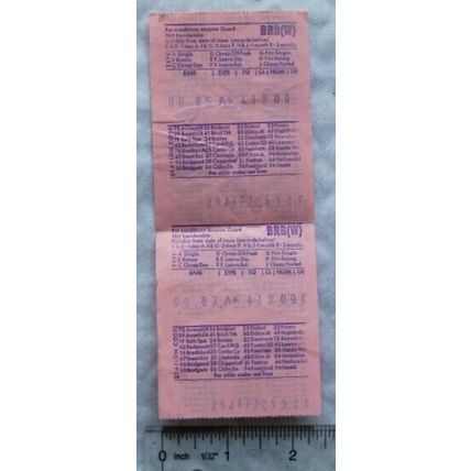 1972 BRB(W) single ticket x 2