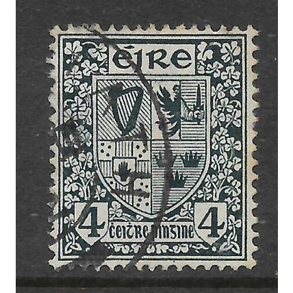 IRELAND 1941 4d BLUE ARMS OF IRELAND SG 117 FINE USED#