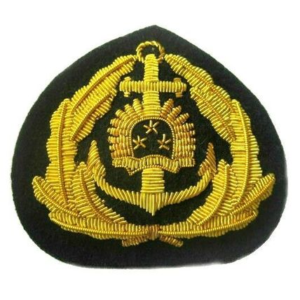 LATVIA NAVY OFFICER HAT CAP BADGE NEW HAND EMBROIDERED CP MADE FREE SHIP USA