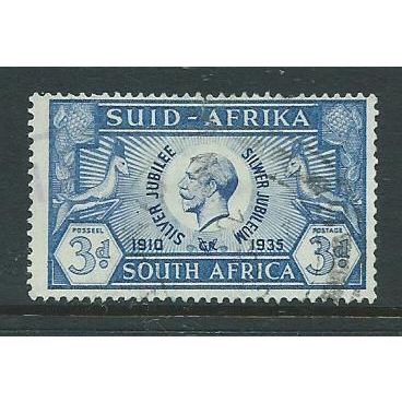 south africa stamps sg67 sg 67 3d blue cds silver jubilee used