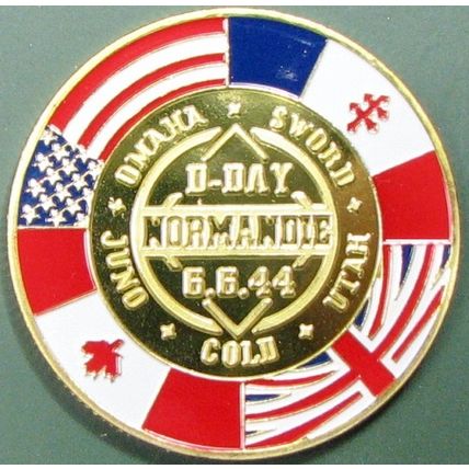 D-Day, Normandy. Challenge Coin. 1.50". 84b.