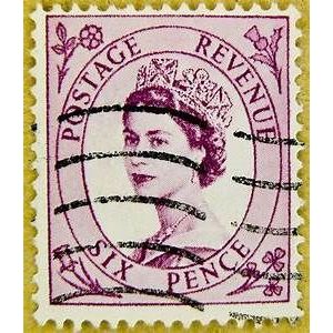 GB 1954 6d lavender used on paper SG523