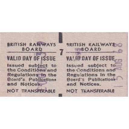 LONDON BRIDGE - KENLEY SMITHAM 1968 British Railways Board Ticket BRB 1172