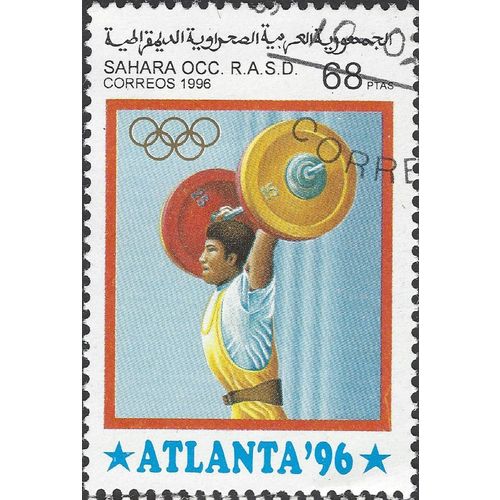 WESTERN SAHARA, OLYMPICS, Weightlifting, blue 1996, 68pta