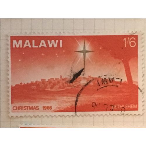 Malawi QEII 1966 Christmas 1s 6d Bethlehem Used SG 275 Sc 65 postage stamp star