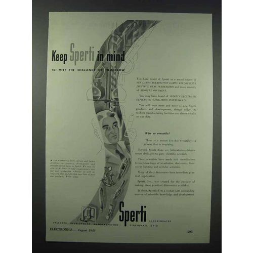 1943 Sperti Electronics Ad - Keep in Mind