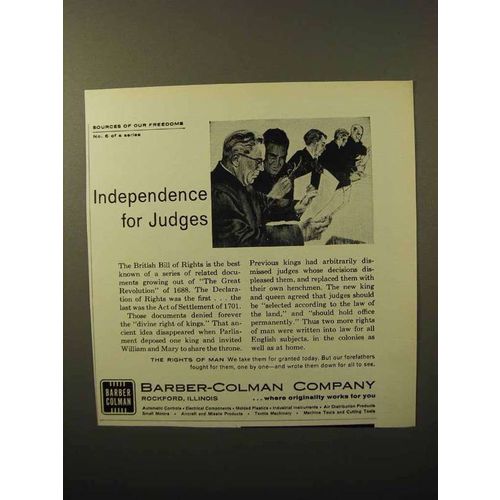 1964 Barber-Colman Company Ad - Independence Judges