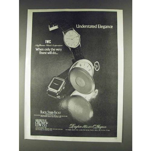 1979 IWC Watches Ad - Understated Elegance