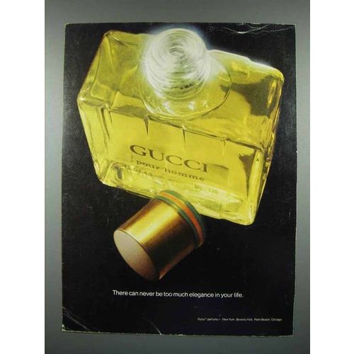 1979 Gucci Cologne Ad - Never Too Much Elegance