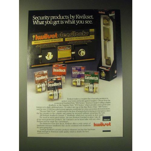 1989 Kwikset Security Products Ad - What you get is what you see