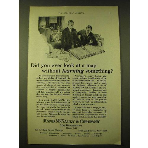 1924 Rand McNally & Company Maps Ad - Did you ever look at a map without