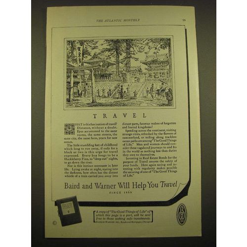 1924 Baird and Warner Ad - Travel