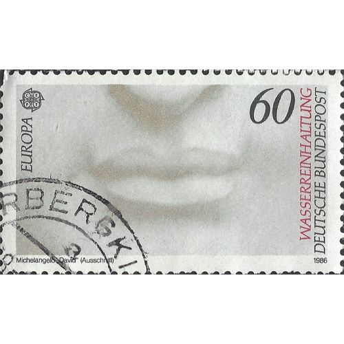 GERMANY, Michaelangelo's David - mouth, grey 1986, 60pf, #3