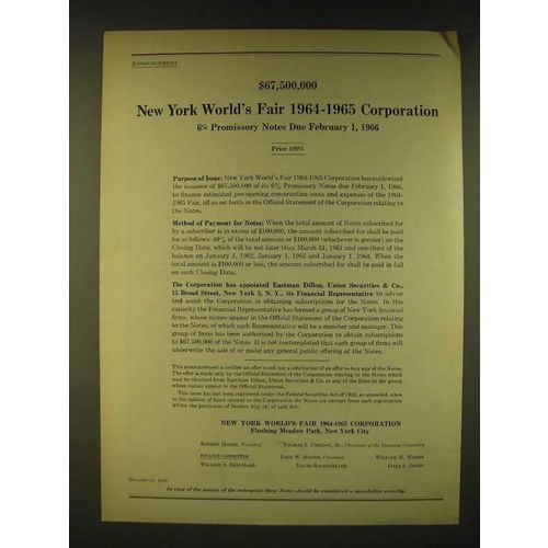1961 New York World's Fair 1964-1965 Corporation Ad - $67,500,000