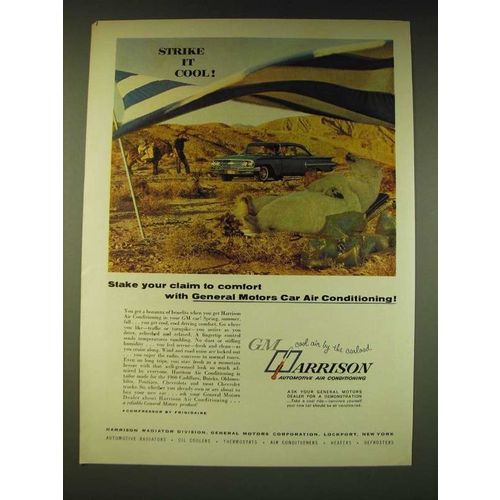 1960 GM Harrison Air Conditioning Ad - Stake your claim to comfort
