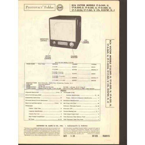 RCA VICTOR model 17-S-3xx 17-S-3xxU television Sams Photofact manual