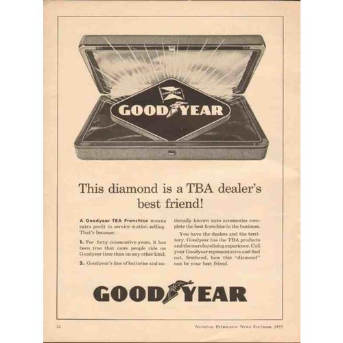 GOODYEAR 1955 this diamond TBA dealers best friend tires vintage ad