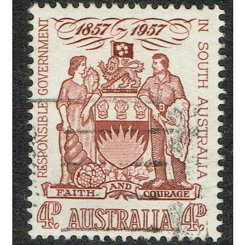 Australia 1957 Centenary Responsible Government 4d Red Brown SG296 GU