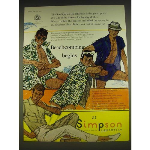 1963 Simpson Beach Wear Fashion Ad - Beachcombing begins